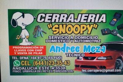 CERRAJERIA SNOOPY | Servicio de Cerrajero en Ciudad Obregón 1 CERRAJERIA SNOOPY | Servicio de Cerrajero en Ciudad Obregón
