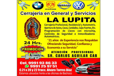 Cerrajería en General y Servicios "La Lupita" | Servicio de Cerrajero en Merida 1 Cerrajería en General y Servicios "La Lupita" | Servicio de Cerrajero en Merida